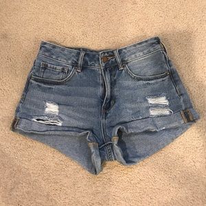 High-Rise Denim Shorts (Pac Sun)